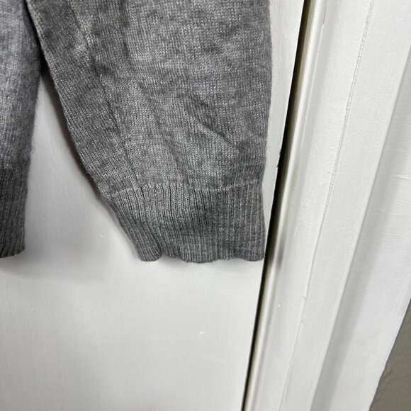 Calvin Klein Italian Yarn Heather Gray Striped Sweater |Merino Wool Blend | Sz M - Picture 6 of 9
